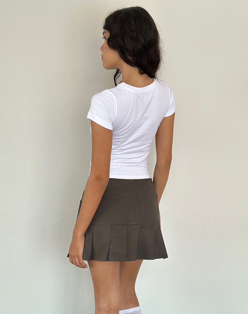 Image of Keripa Pleated Mini Skirt in Dark Grey