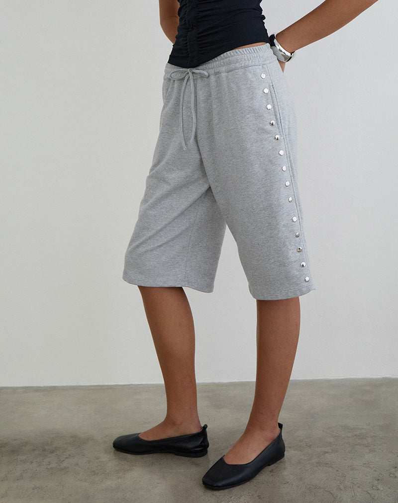 Kether basketbalshort met studs in grijs gemêleerd