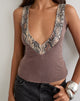 Image of Kiara Top in Cupro Brown with Sequin Snake Trim