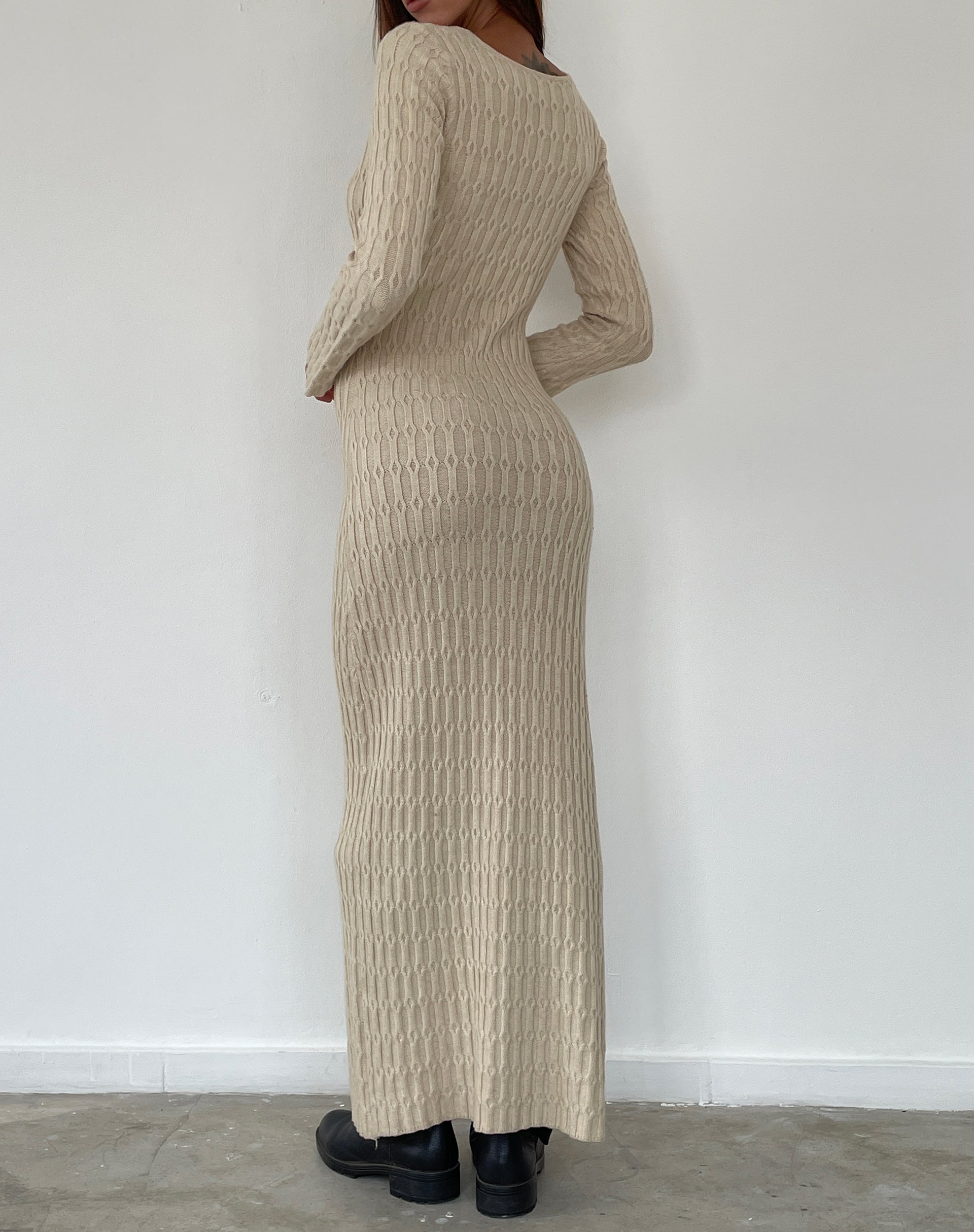 Long sleeve outlet beige maxi dress