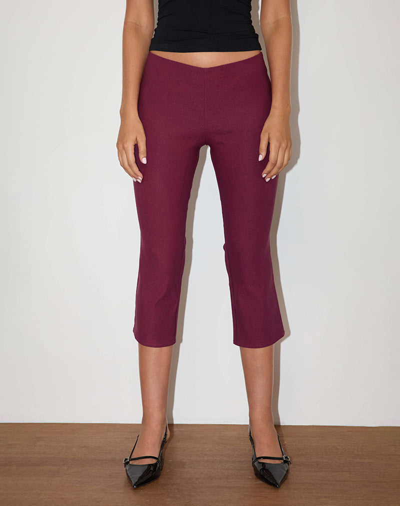 Image of Kila Capri Trousers in Tailoring Burgundy