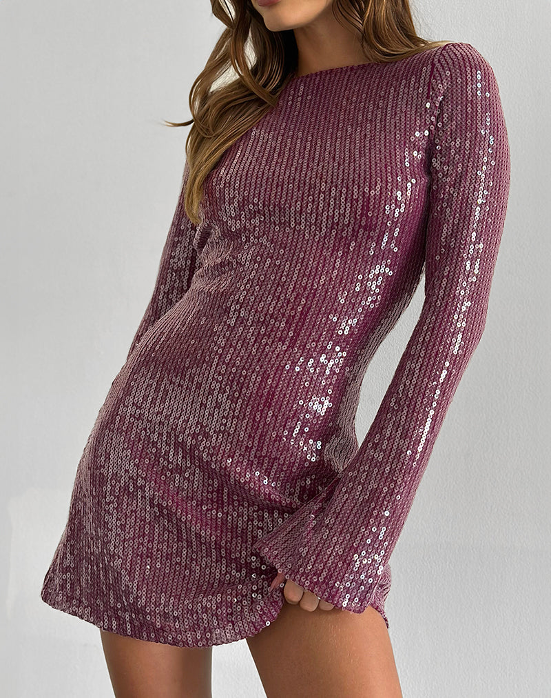 purple motel rocks dress MOTEL ROCKS Lona Dress in Ditsy Rose Lilac XS = UK 8 (MR18)
