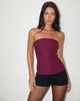 Image of Kivara Bandeau Tailored Top in Burgundy