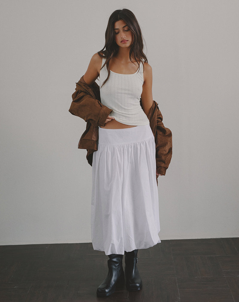 Image of Kiyono Maxi Skirt in Poplin White