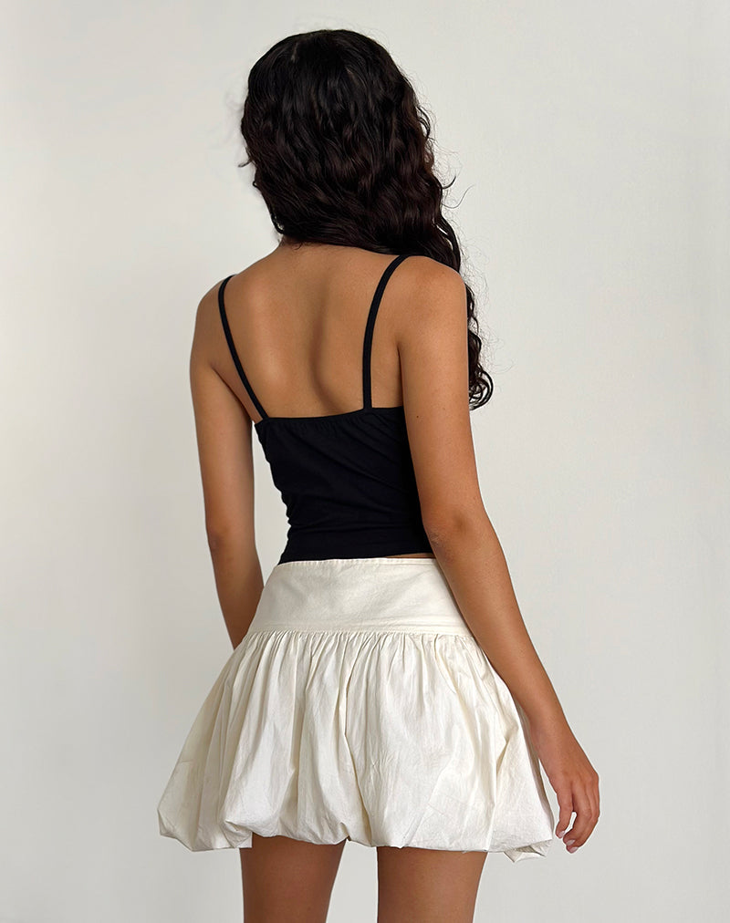 Image of Kiyowo Puffball Mini Skirt in Poplin Ivory