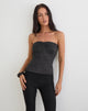 Image of Kolisa Ruched Bust Top in Black