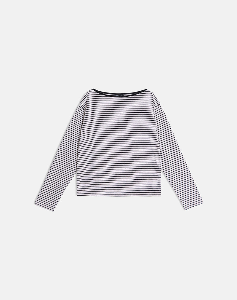 Image of Kumiko Long Sleeve Top in Jersey Grey and Black