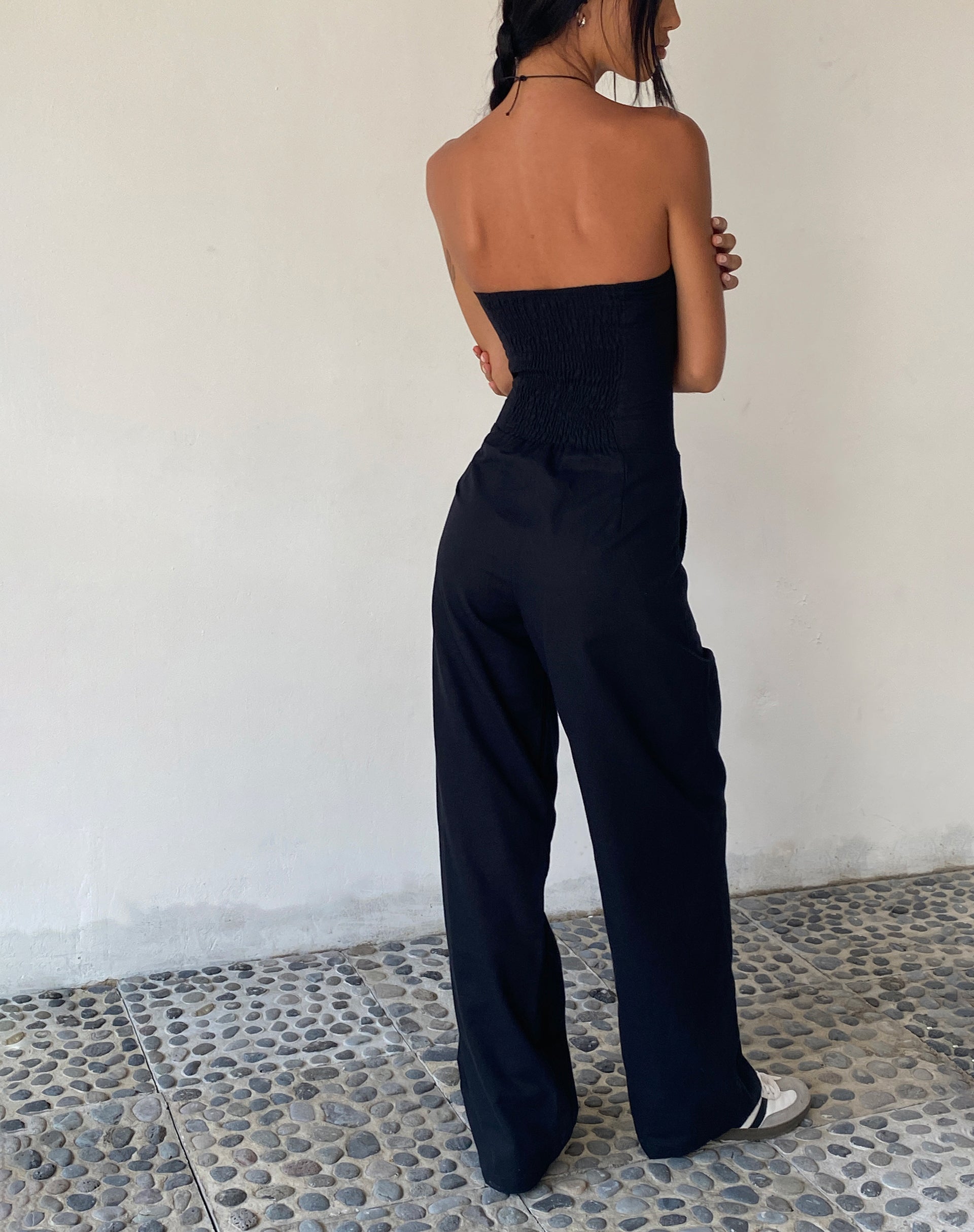 image of MOTEL X JACQUIE Kyaria Bandeau Jumpsuit in Black