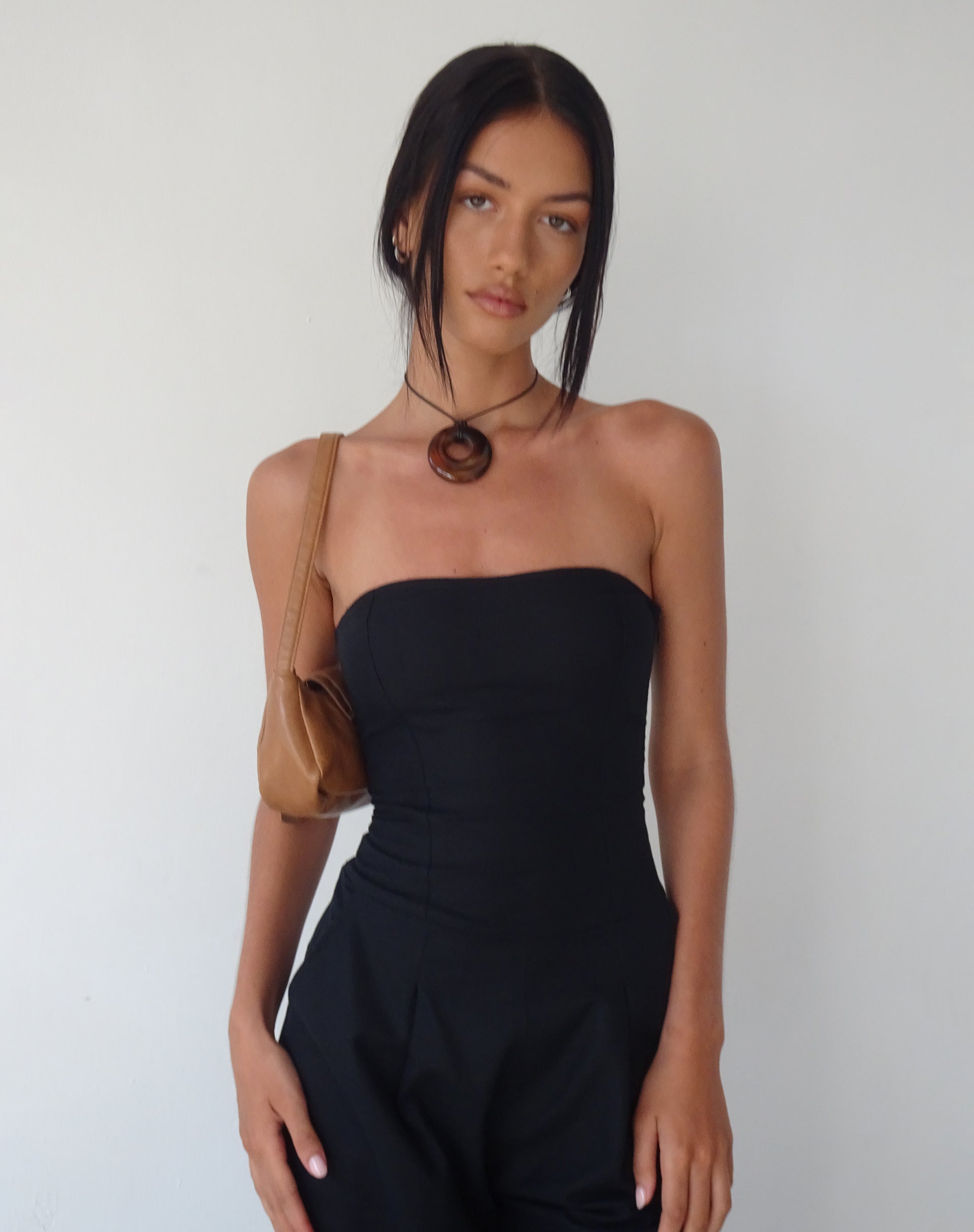 image of MOTEL X JACQUIE Kyaria Bandeau Jumpsuit in Black