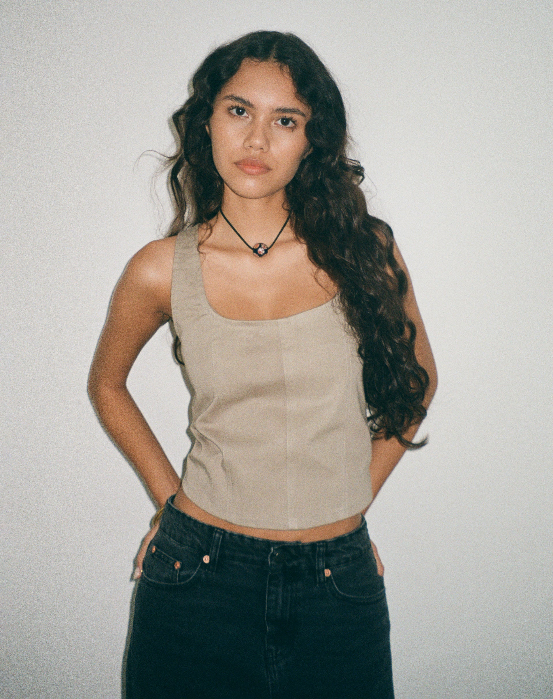 image of Kye Corset Top in Ash Grey