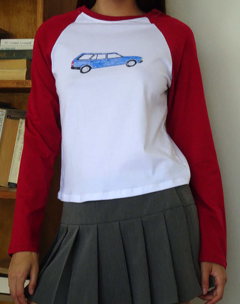 Image of Kyiato Top in Adrenaline Red Car Print
