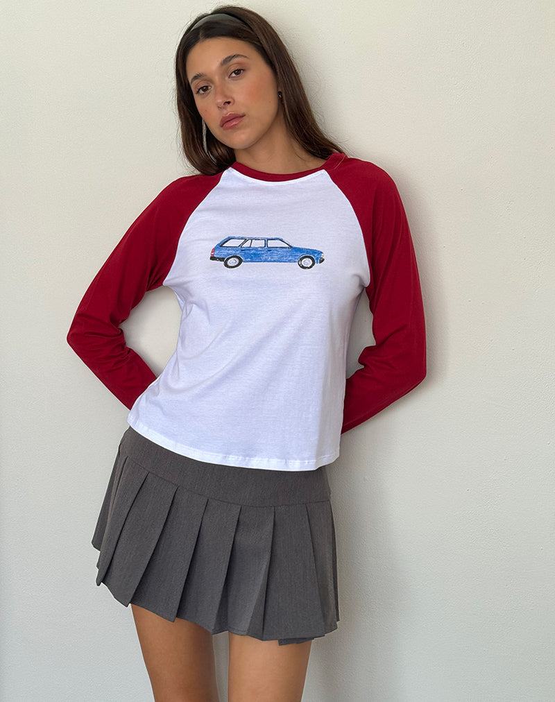 Kyiato Top in Adrenaline Red Car Print