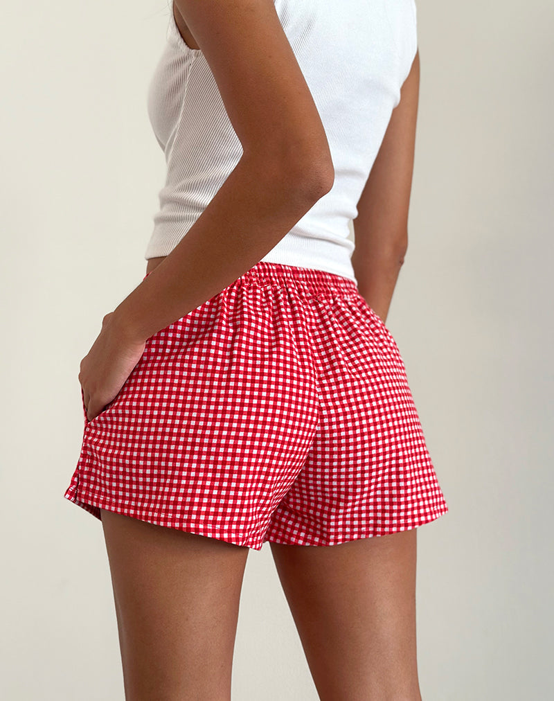 Image of Laboxe Shorts in Red Gingham