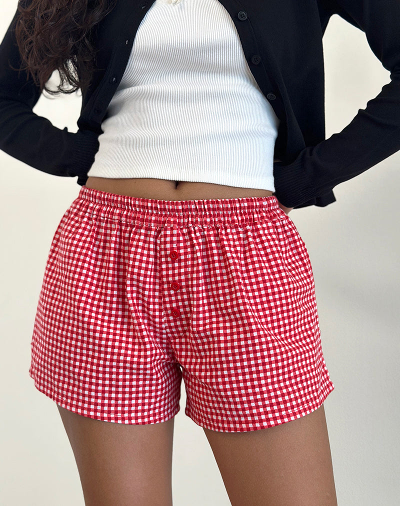 Image of Laboxe Shorts in Red Gingham