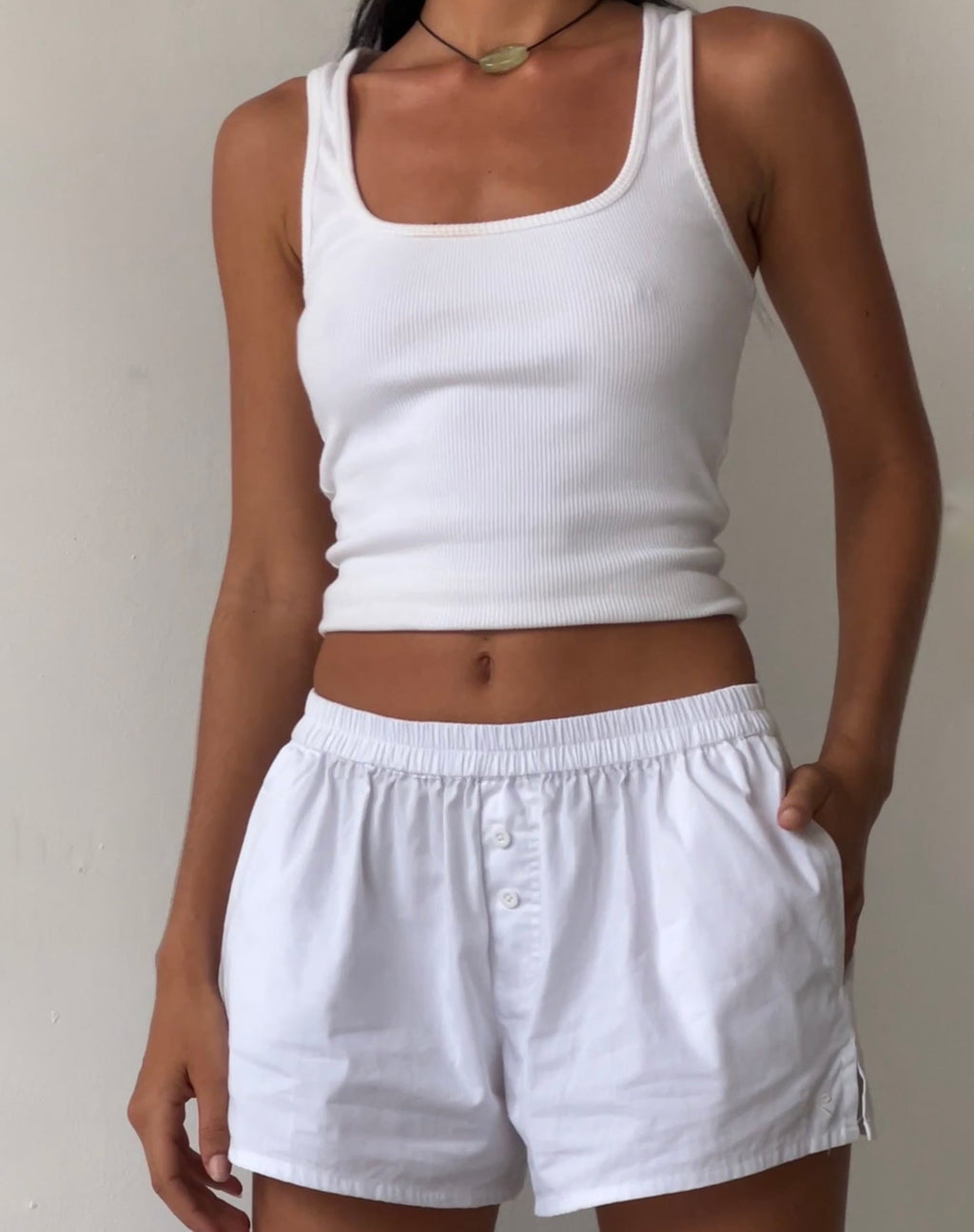 MOTEL X JACQUIE Laboxe Brief Shorts in White with Bow Embro