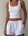 image of MOTEL X JACQUIE Laboxe Brief Shorts in White with Bow Embro
