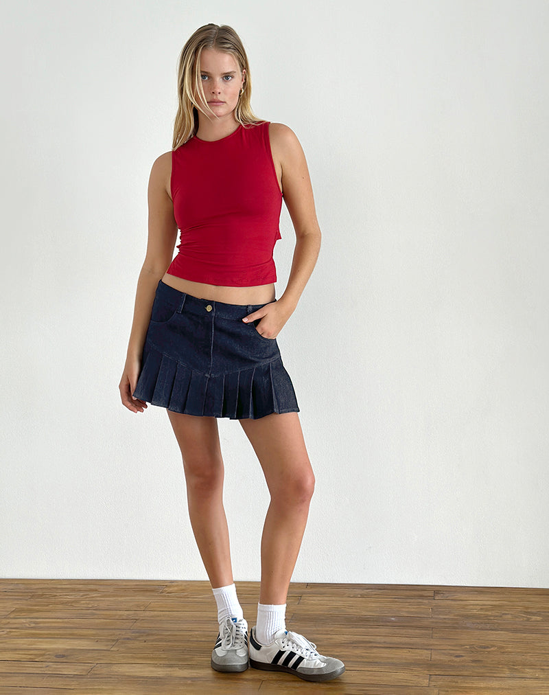 Laduma Mini Skirt Denim in Indigo