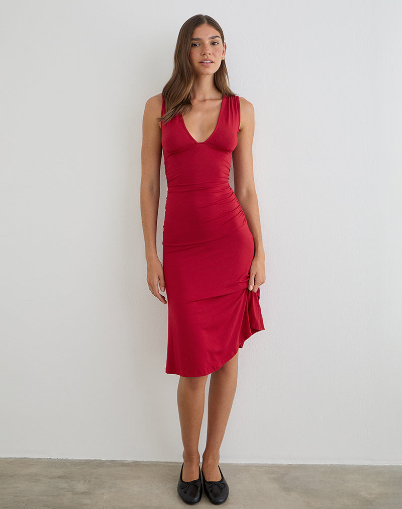 Image of Laluma Midi Dress in Adrenaline Red