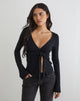 Image of Lamae Wrap Top in Black