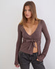 Image of Lamae Wrap Top in Deep Taupe
