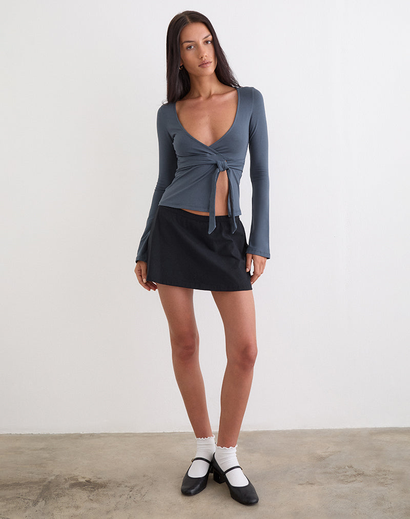 Image of Lamae Wrap Top in Ocean Storm