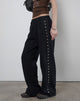 Image of Lark Loose Fit Joggers in Black with Studs