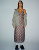 image of KALANA DRESS GREEN BLURRED CHECK DARK OLIVE