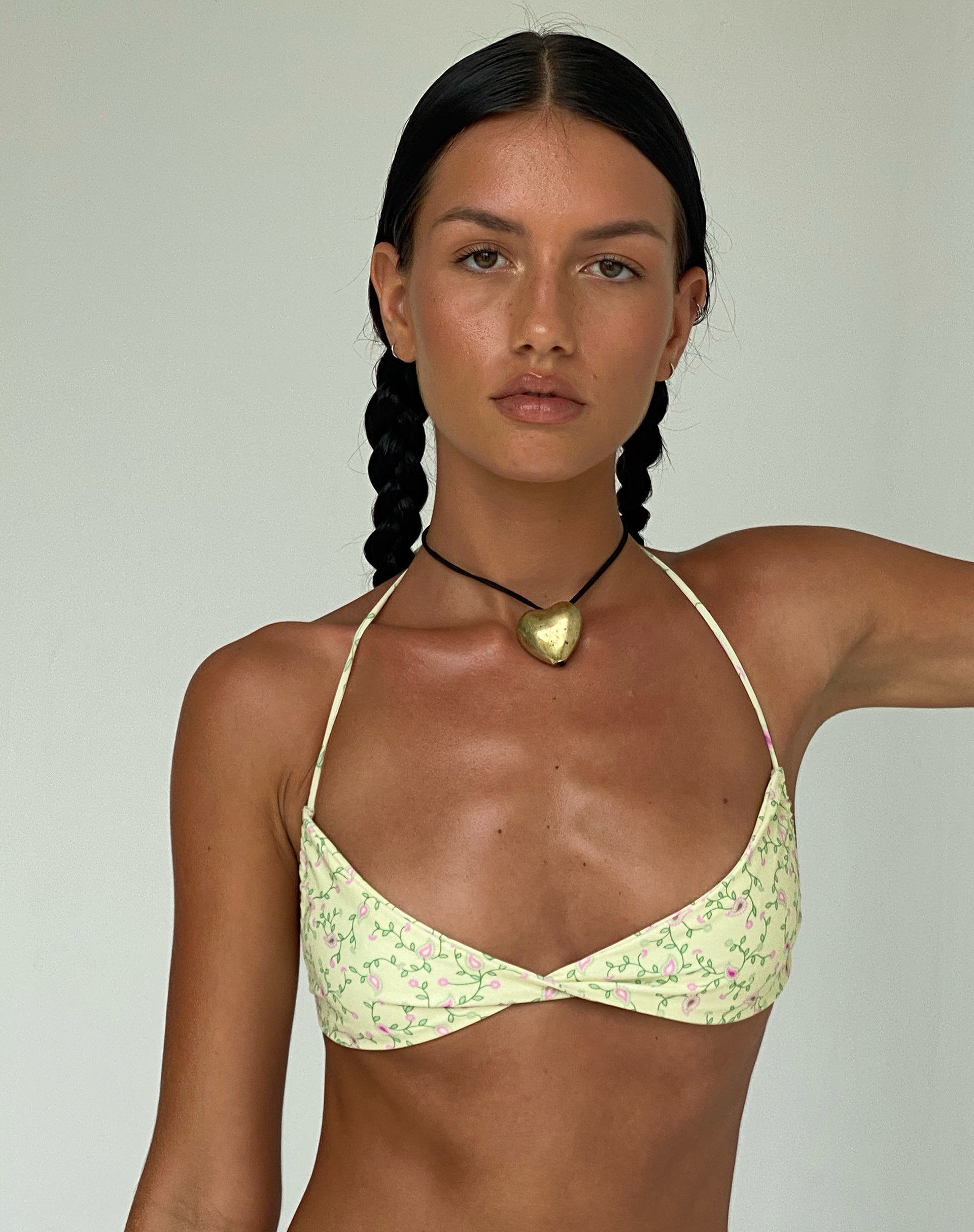 Image of Laufey Bikini Top in Paisley Fun Yellow