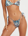 image of Leyna Bikini Bottom in Warped Zebra Blue