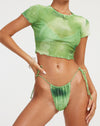 image of Leyna Bikini Bottom in Watercolour Green