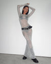 Image of Lavinia Long Sleeve Maxi Dress in Silver Chain