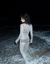 Image of Lavinia Long Sleeve Maxi Dress in Silver Chain