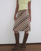Image of Laykha Midi Skirt in Jersey Mixed Stripe Chocolate