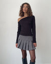 Image of Ledez Asymmetrical Slouchy Top in Black Tissue Jersey