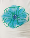 Ivory with Painted Blue Flower