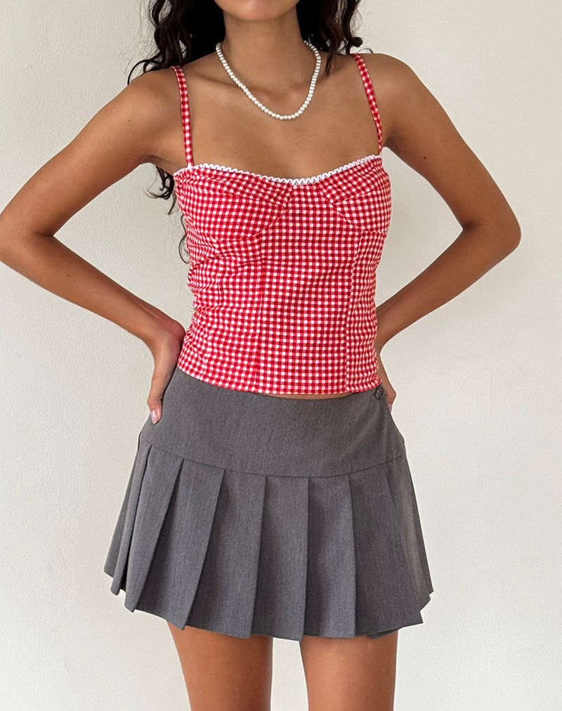 Leif Cami Top in Red Gingham