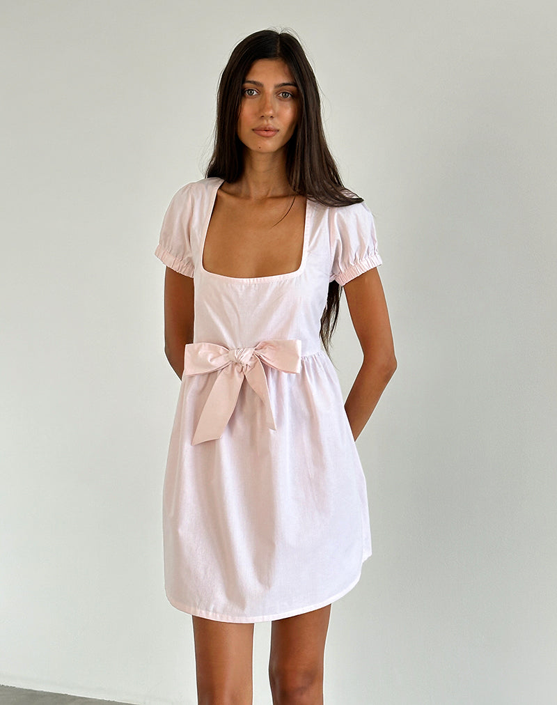 Image of Leshiana Mini Dress in Poplin Light Pink