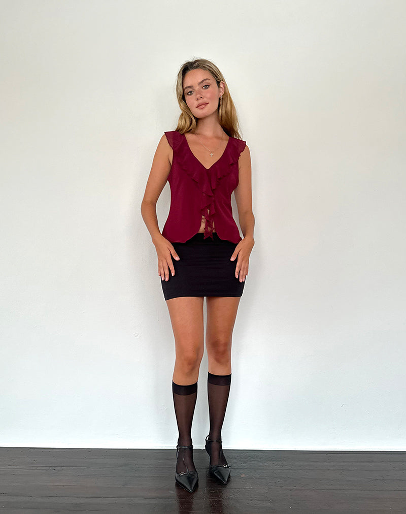 Image of Leviosa Butterfly Top in Deep Burgundy