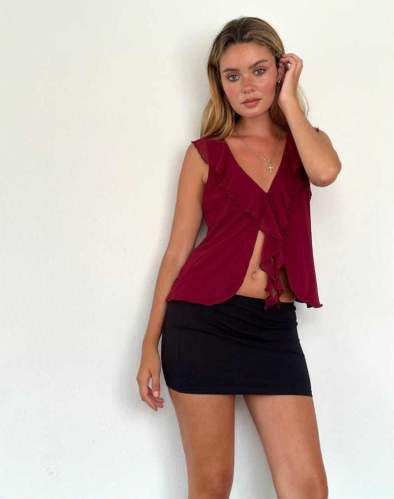 Image of Leviosa Butterfly Top in Deep Burgundy
