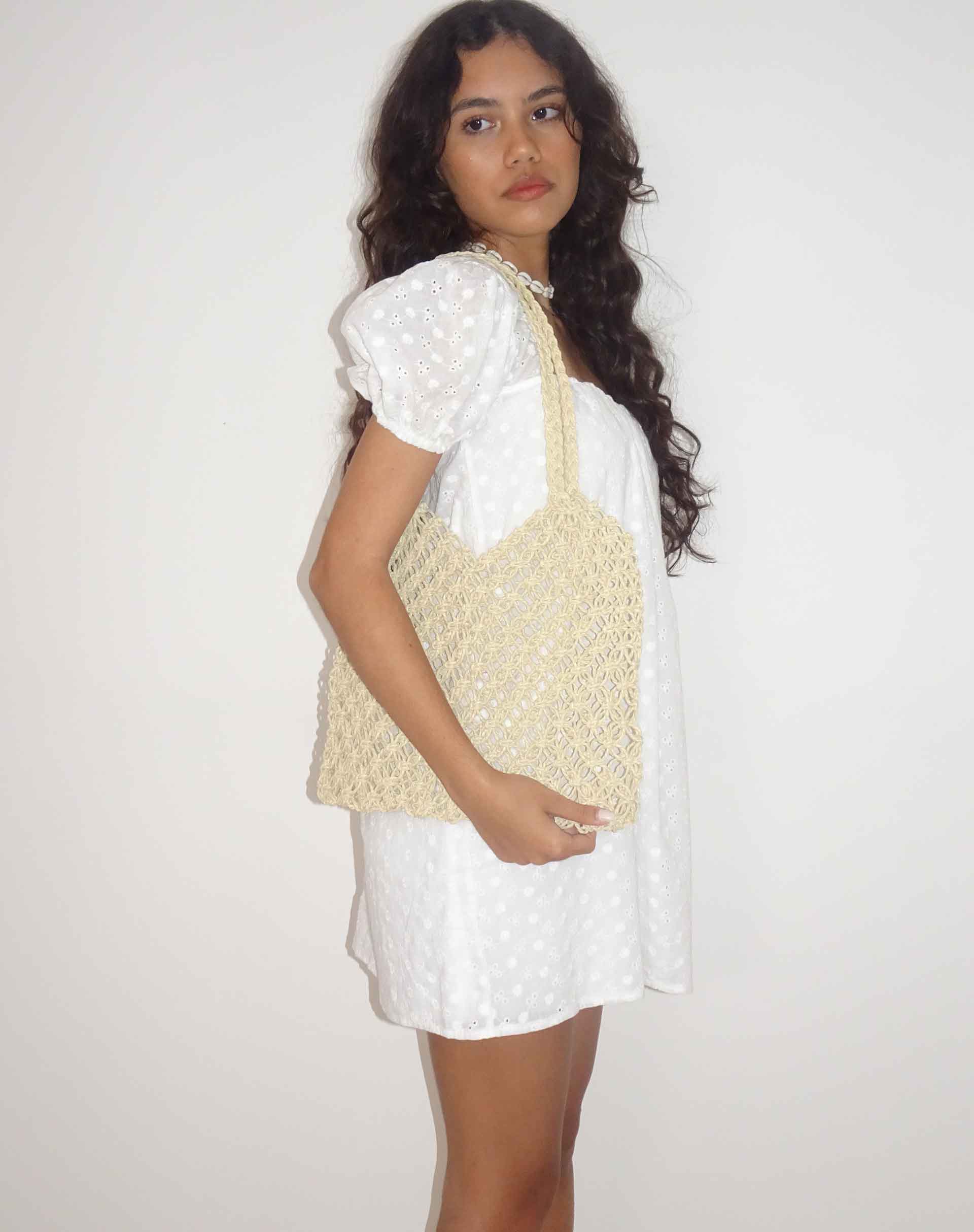 Image of Karnavi Macrame Bag in Ivory