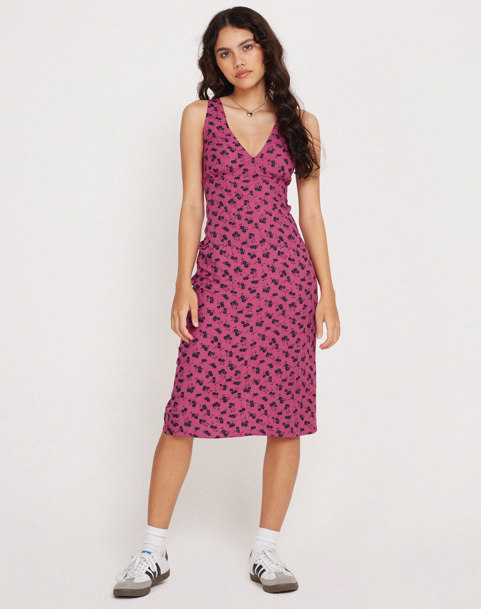 Image of Lieva Midi Dress in Raspberry Floral