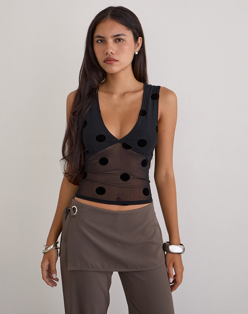 Image of Lihat Top in Big Polka Black