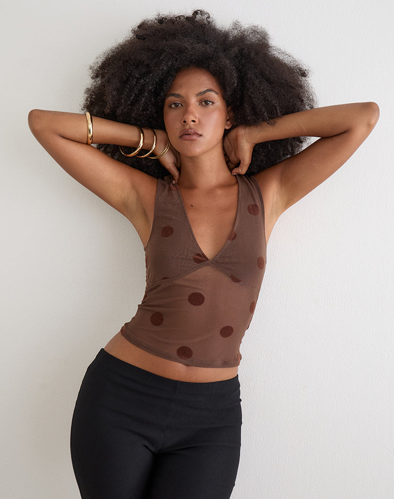 Lihat Top in Big Polka Brown