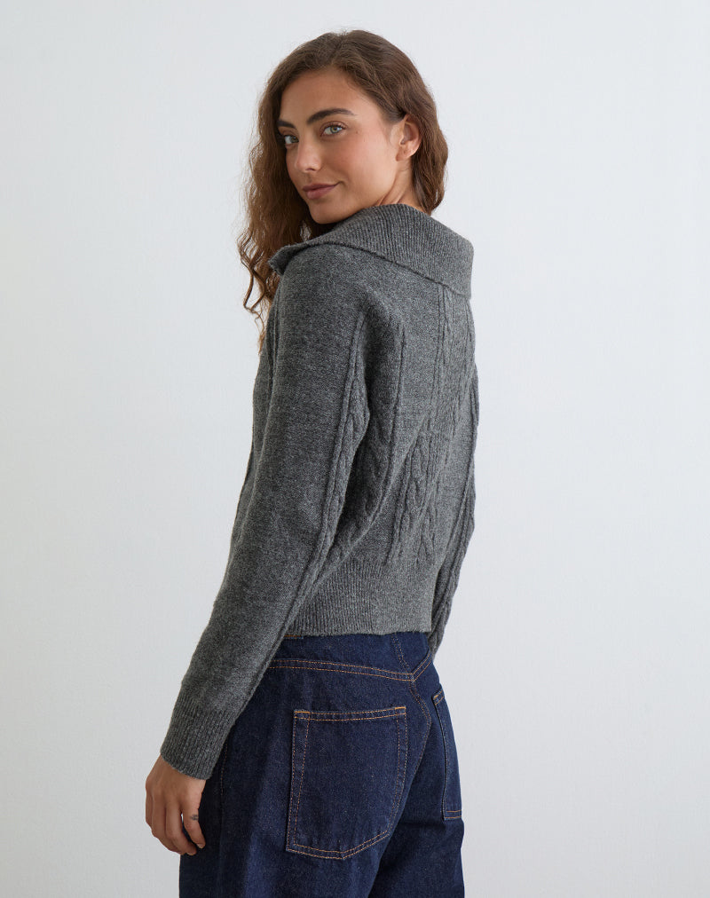 Imagen de Lilena Zip Jumper de punto Dark Shadow