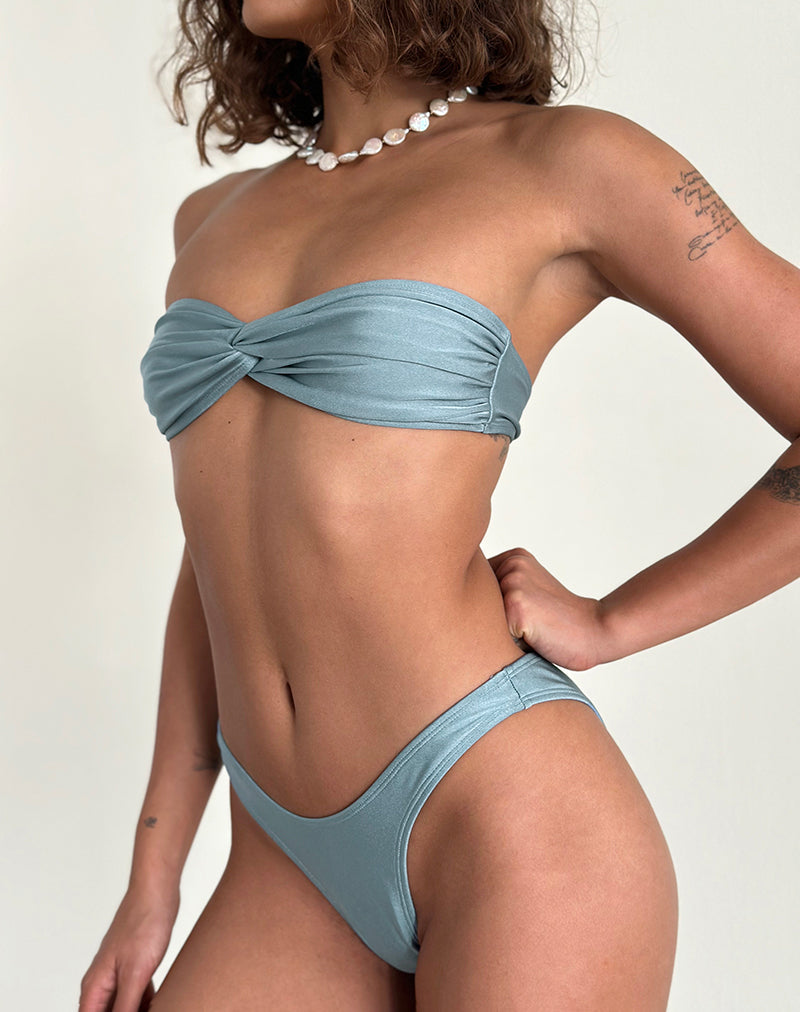 Image of Farida Bikini Bottom in Sky Blue
