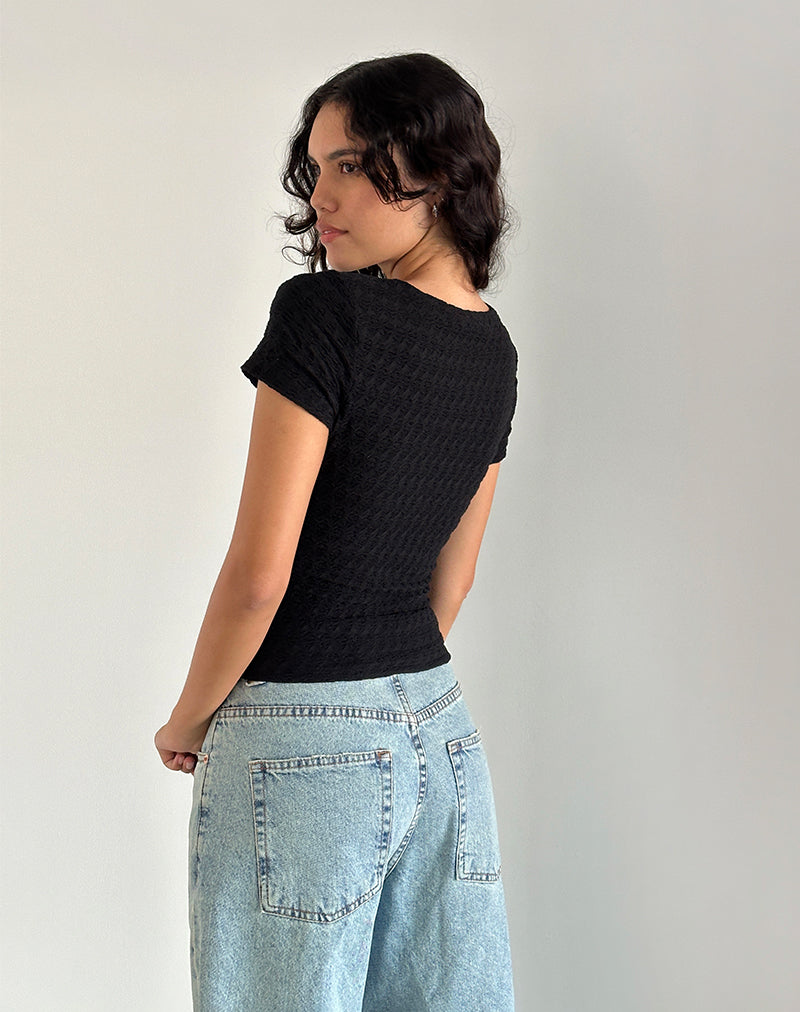 Image of Lindsay Top in Textured Black