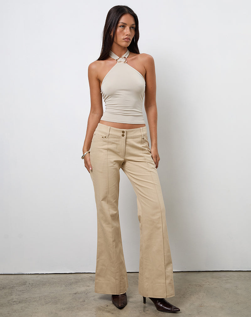 Image of Lintira Slim Leg Trouser in Twill Sand