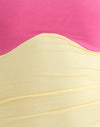  Rayon Jersey Lemon Yellow and Deep Pink