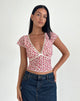 Image of Livi Top in Gardenia Romantic with Lace Trim