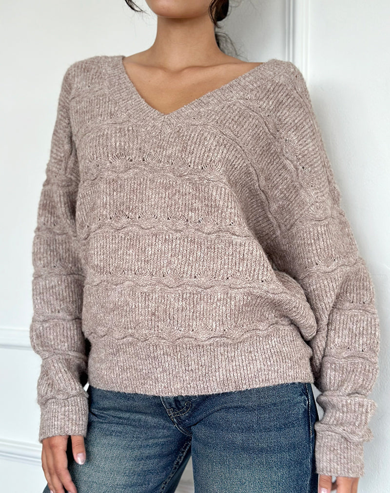 Pull oversize Loka en amande